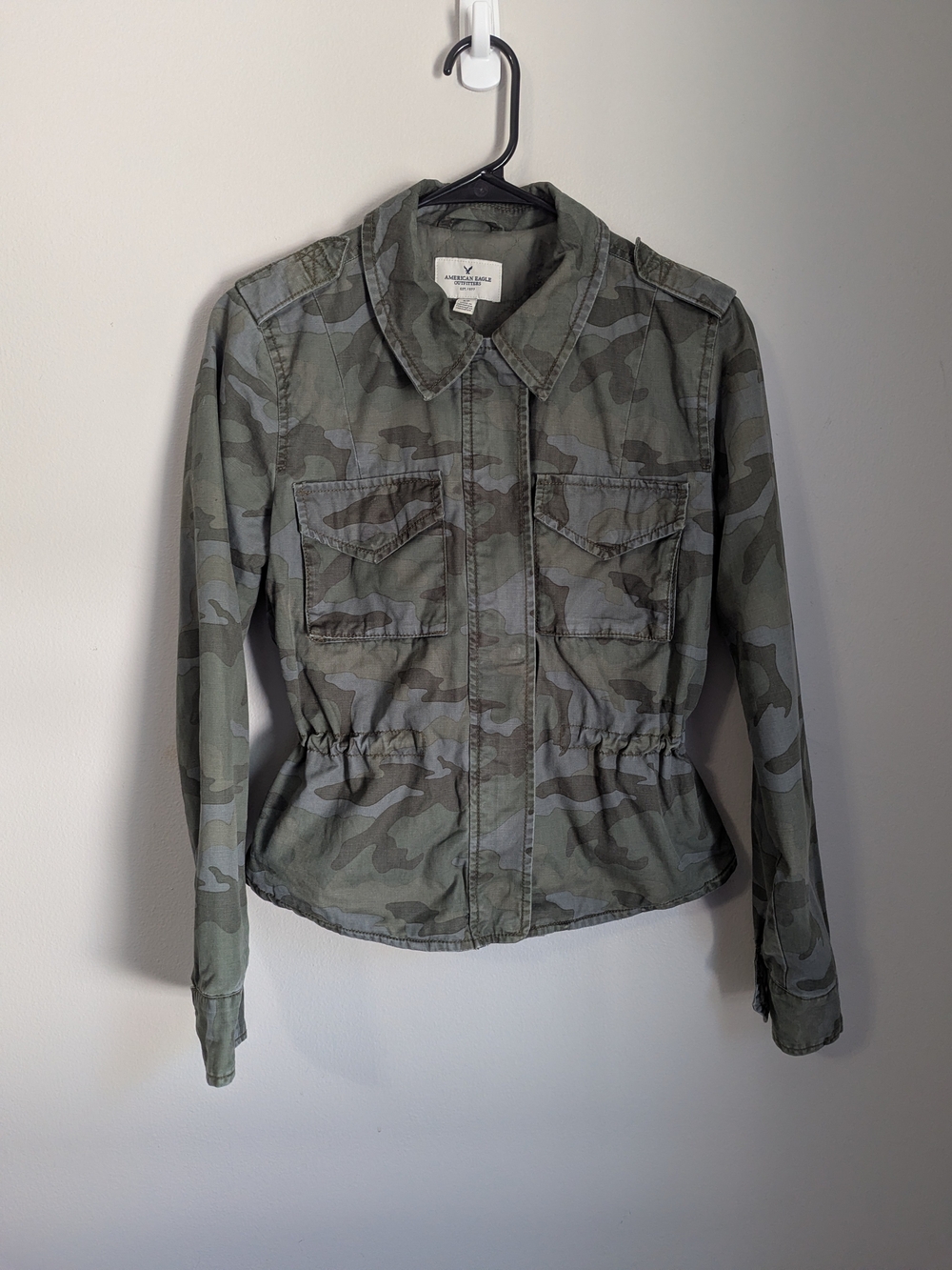 American Eagle Outfitters Olive Camo Utility Jacket - Women's S